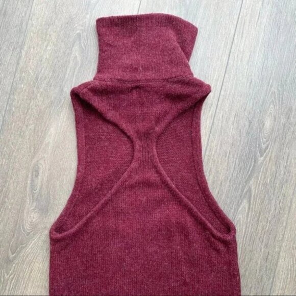 One Teaspoon Turtleneck Knit Sweater Dress Roll neck Buckle detail Burgundy XXS - Picture 12 of 15